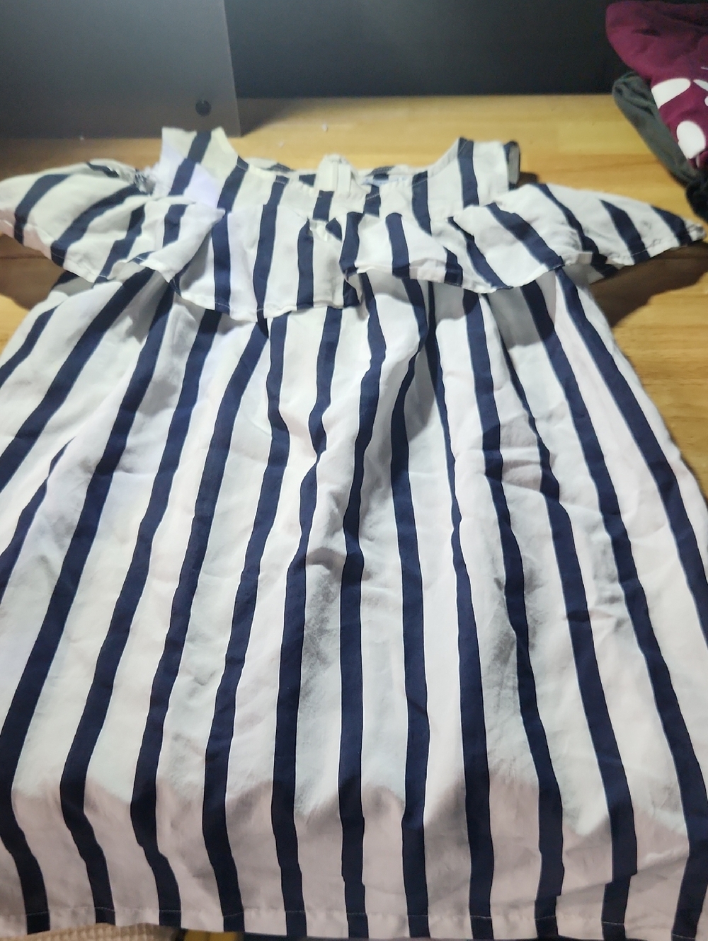 Brand New Mayoral White and Navy Striped Dress
